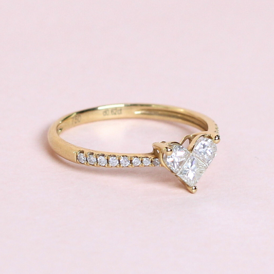.65cts Heart illusion Pavé ring