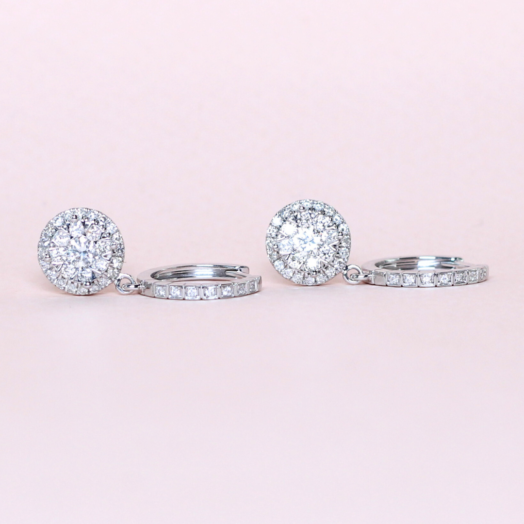 .92cts Round Illusion Drop earrings