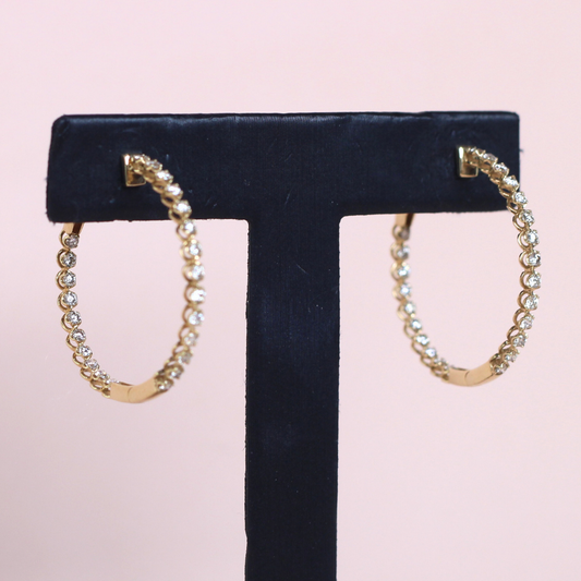 1cts In & Out Hoop earrings