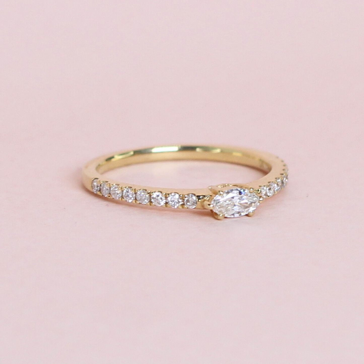 .30cts Marquise and Round cut Half eternity ring