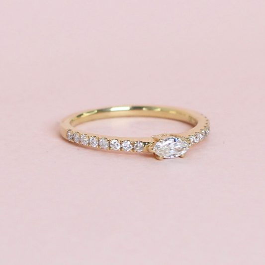 .30cts Marquise and Round cut Half eternity ring