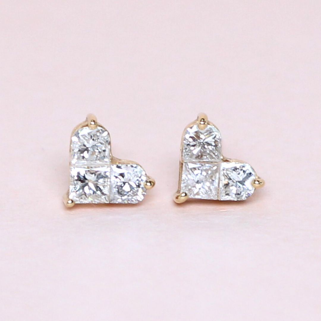 .91cts Heart Illusion Stud earrings