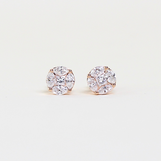 .63cts Round Illusion Stud earrings