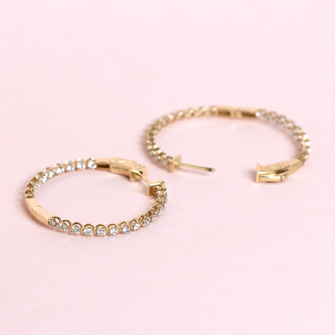 1cts In & Out Hoop earrings