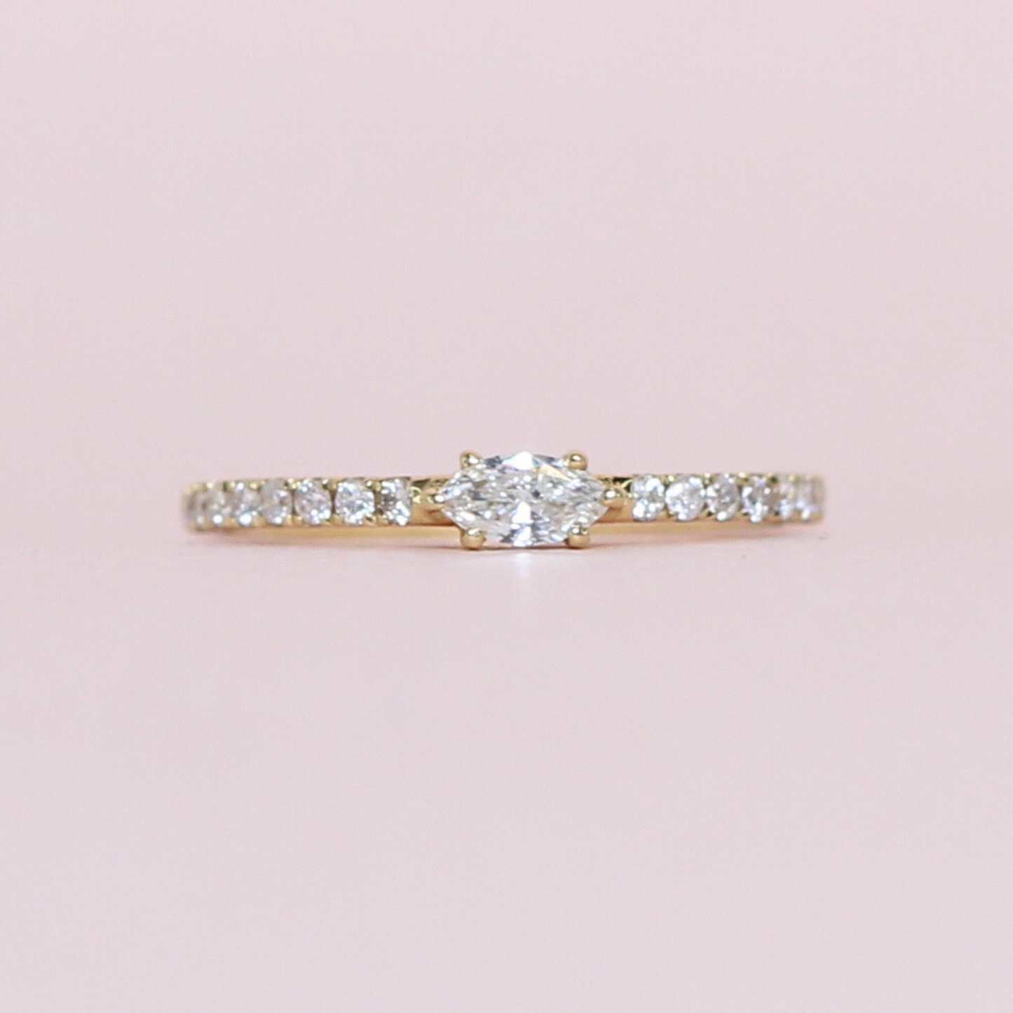 .30cts Marquise and Round cut Half eternity ring