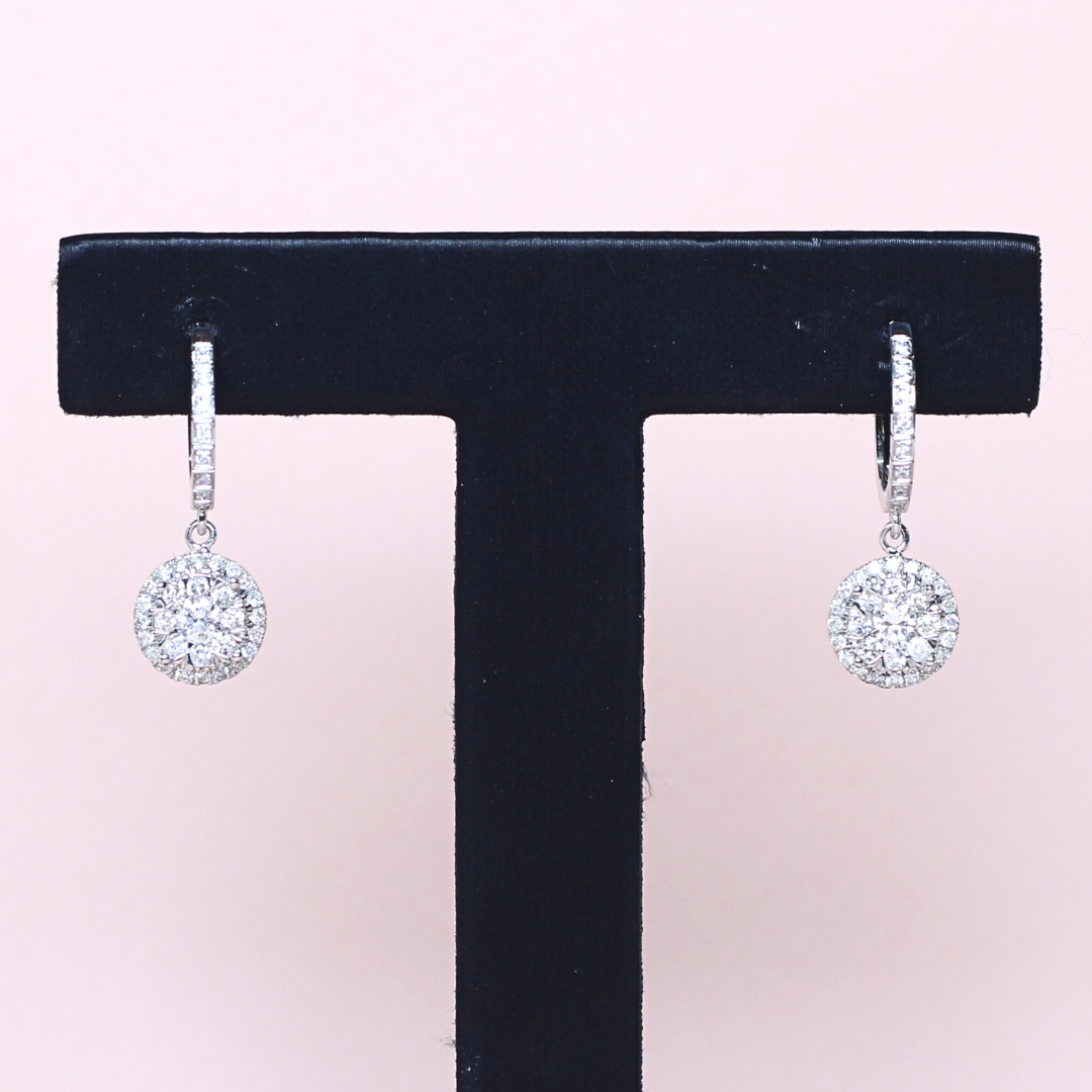 .92cts Round Illusion Drop earrings