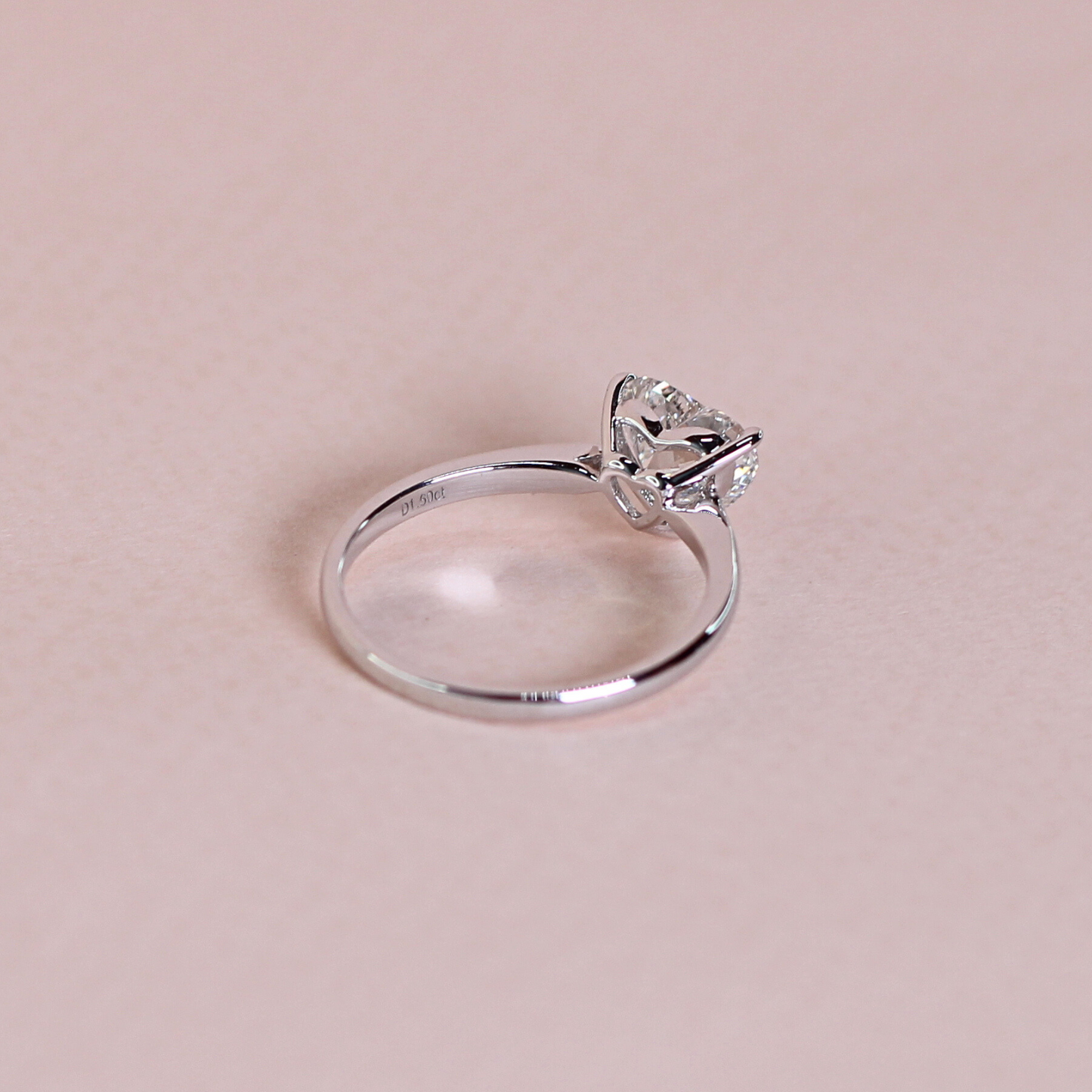 1.50ct Heart cut Solitaire Lab-grown ring