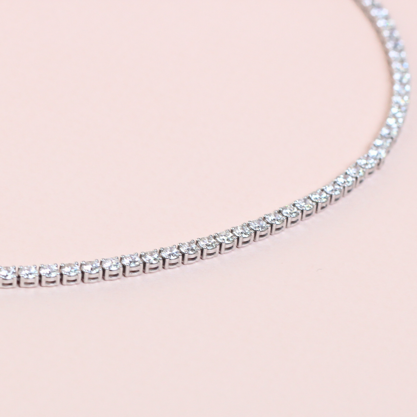 10.31cts Round cut Tennis necklace