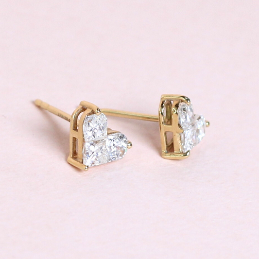 .91cts Heart Illusion Stud earrings