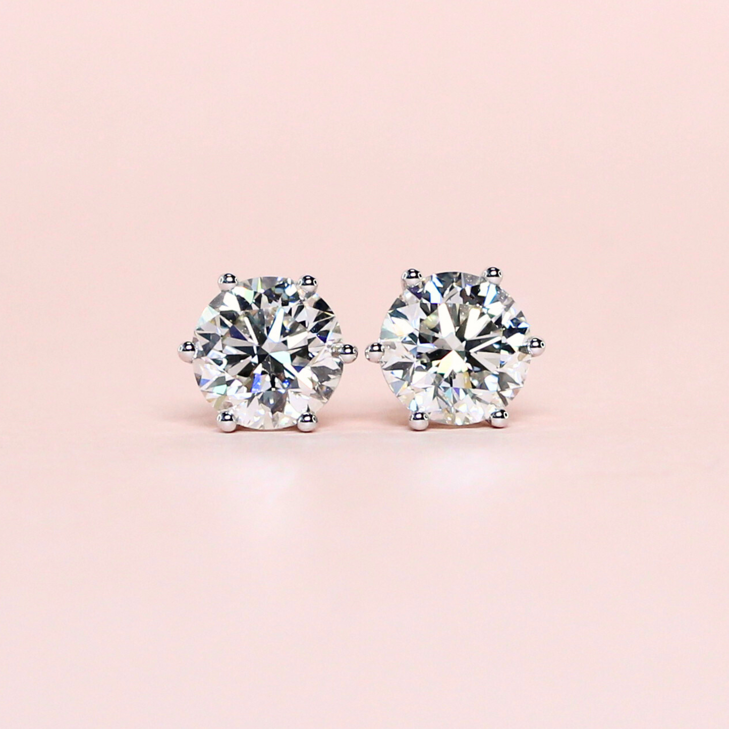 4.01cts Round cut Solitaire Stud earrings