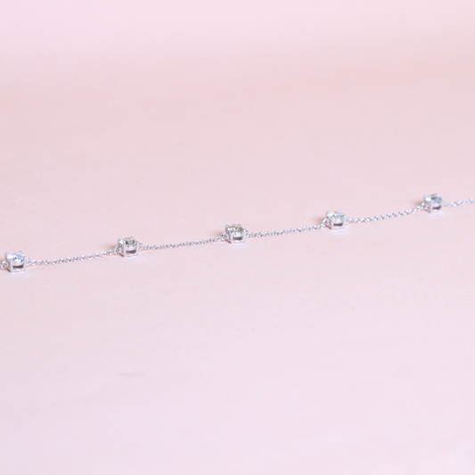 1cts Round cut Station bracelet