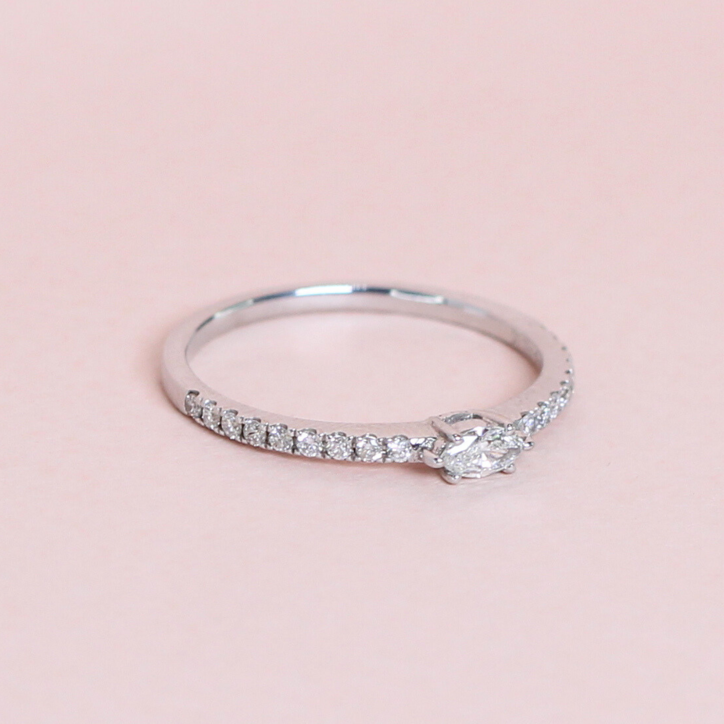 .30cts Marquise and Round cut Half eternity ring