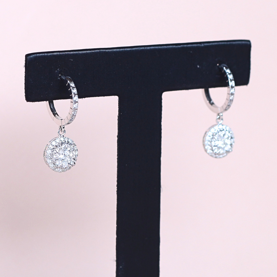 .92cts Round Illusion Drop earrings