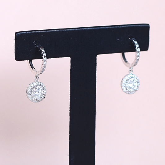 .92cts Round Illusion Drop earrings