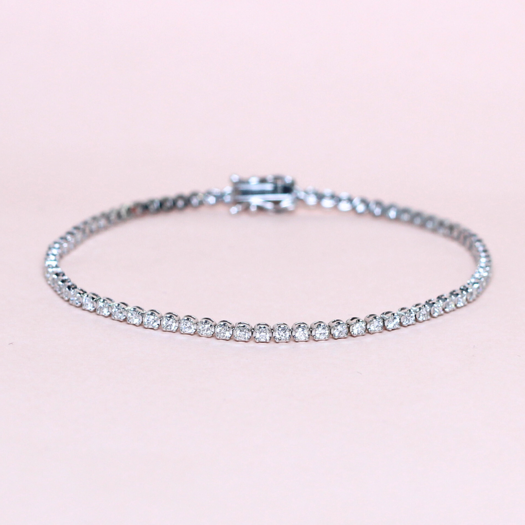 1.28cts Round cut Tennis bracelet
