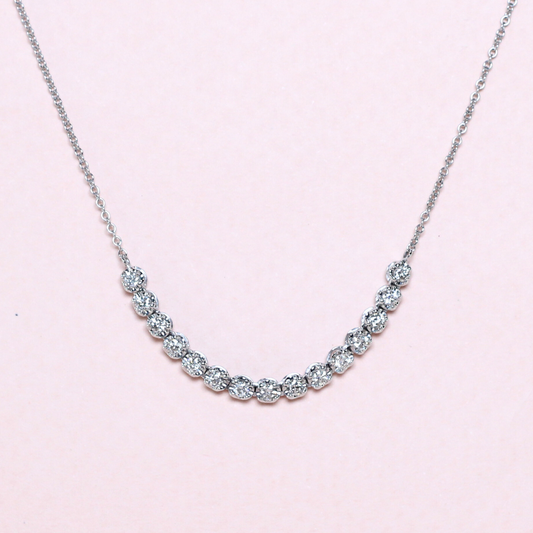 .54cts Round cut Smile necklace
