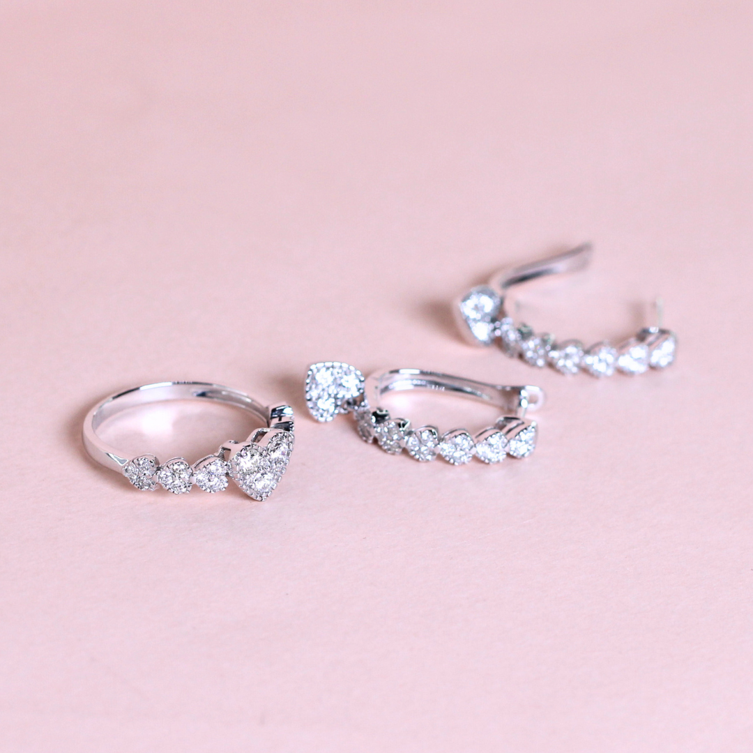 .95cts Heart Illusion Dangling set