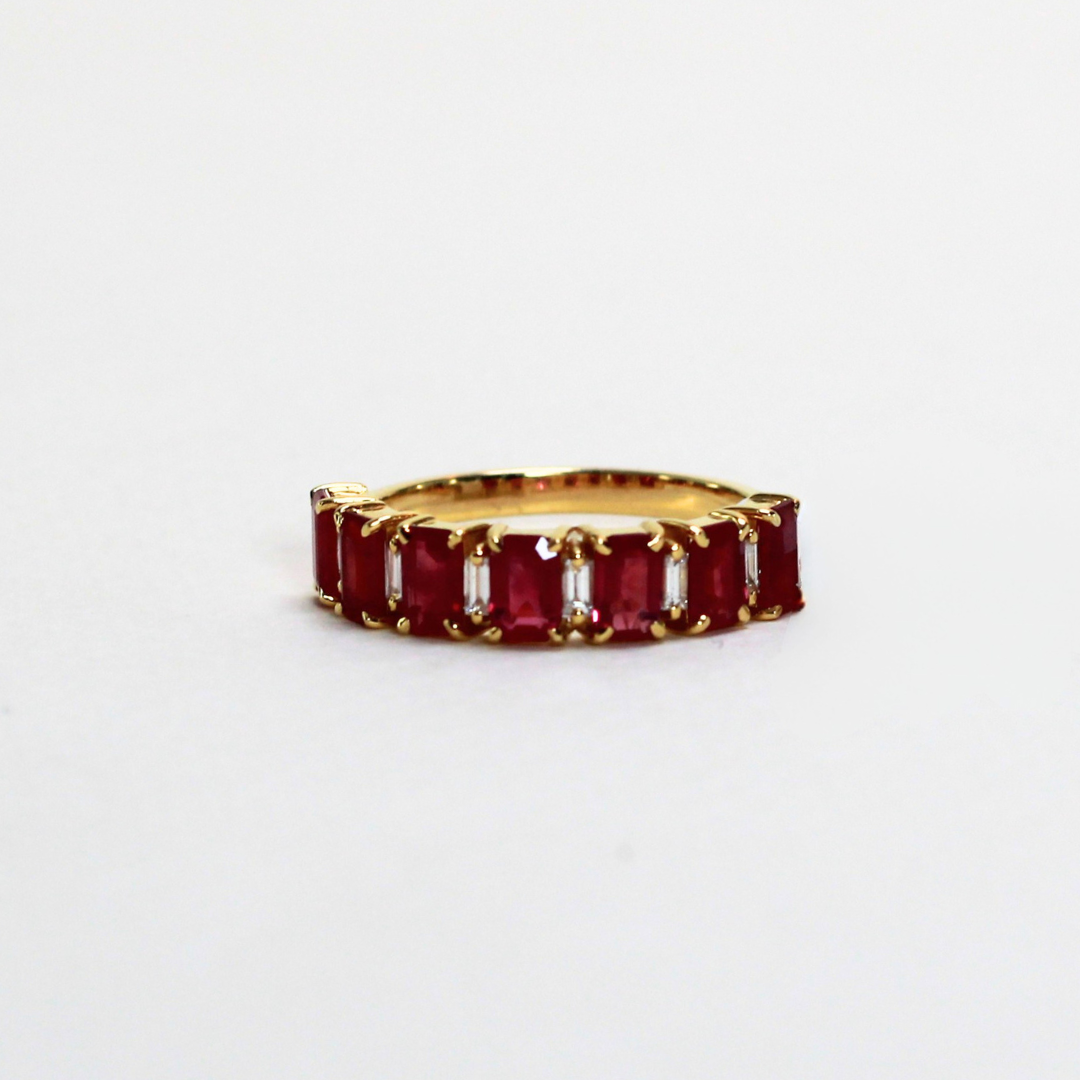 2.08cts Baguette cut Ruby ring