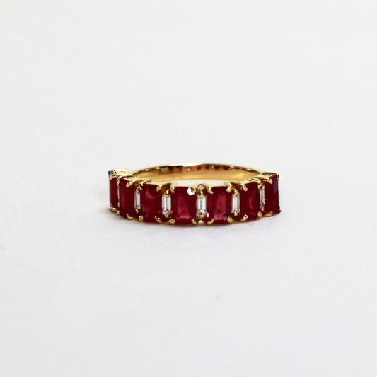 2.08cts Baguette cut Ruby ring