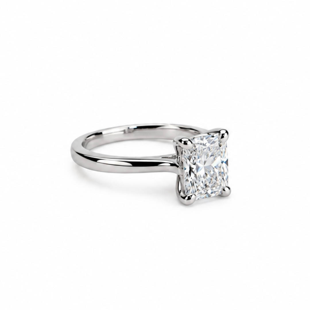 2.08cts Elongated Cushion cut lab-grown solitaire ring