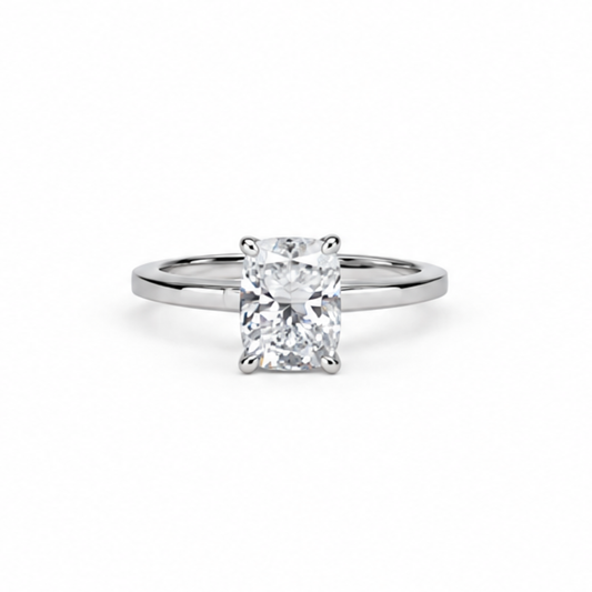 2.08cts Elongated Cushion cut lab-grown solitaire ring