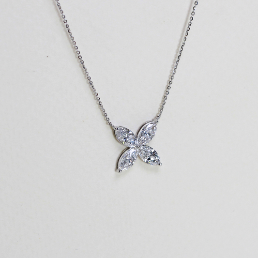 2.20cts Marquise cut flower Lab-grown necklace