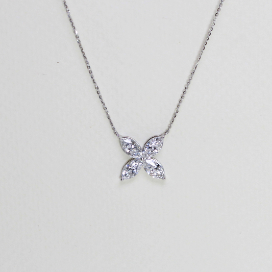2.20cts Marquise cut flower Lab-grown necklace