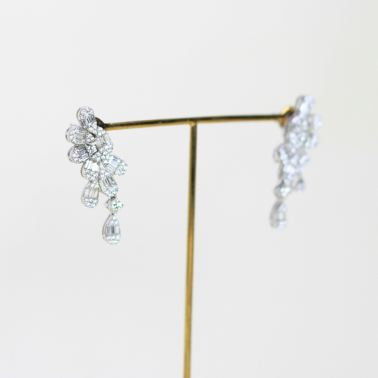 2.36cts Pear Illusion Crawler earrings