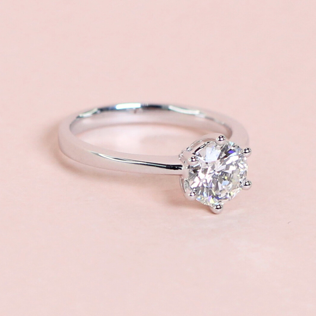 1ct Round cut Solitaire ring