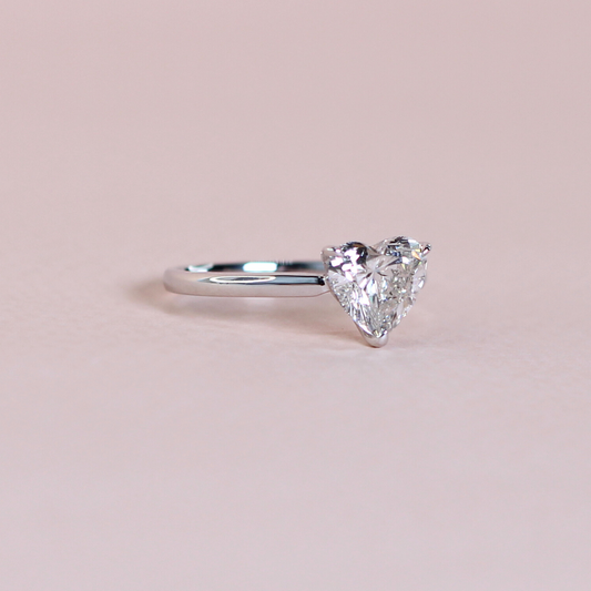 1.50ct Heart Solitaire Lab-grown diamond ring