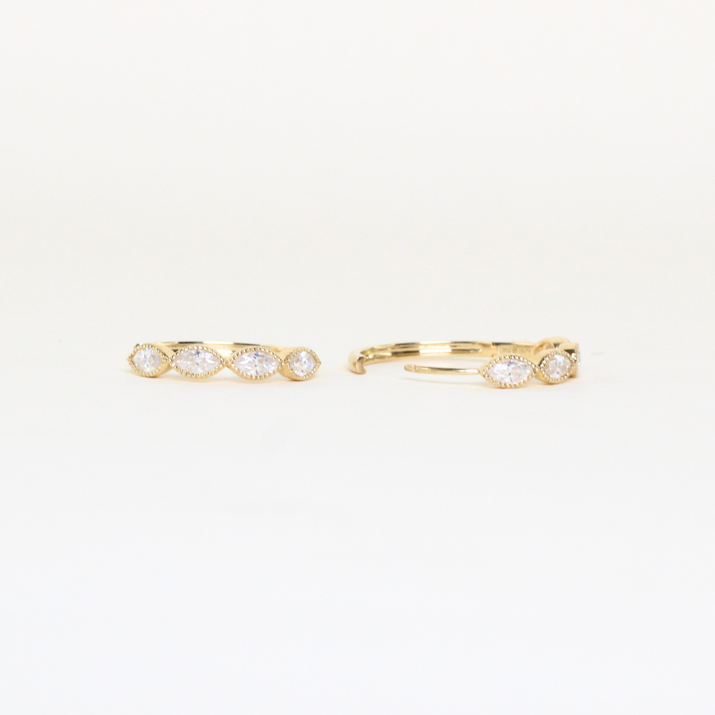1.02cts Marquise cut Moissanite Hoop earrings