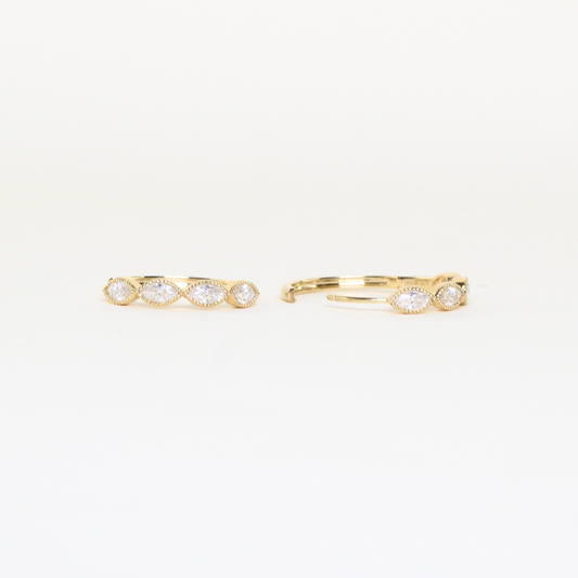 1.02cts Marquise cut Moissanite Hoop earrings