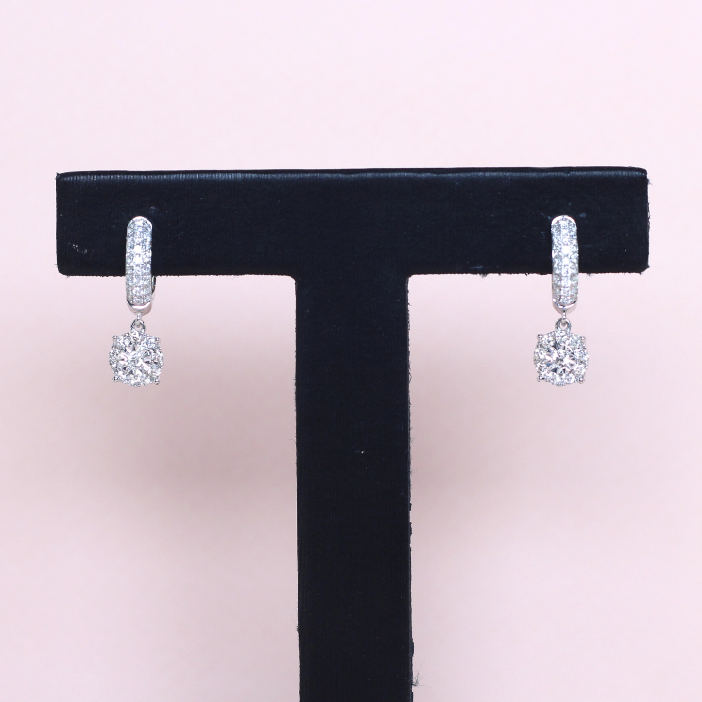 .60cts Round Illusion Drop earrings