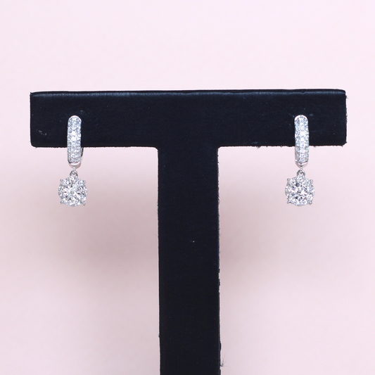 .60cts Round Illusion Drop earrings