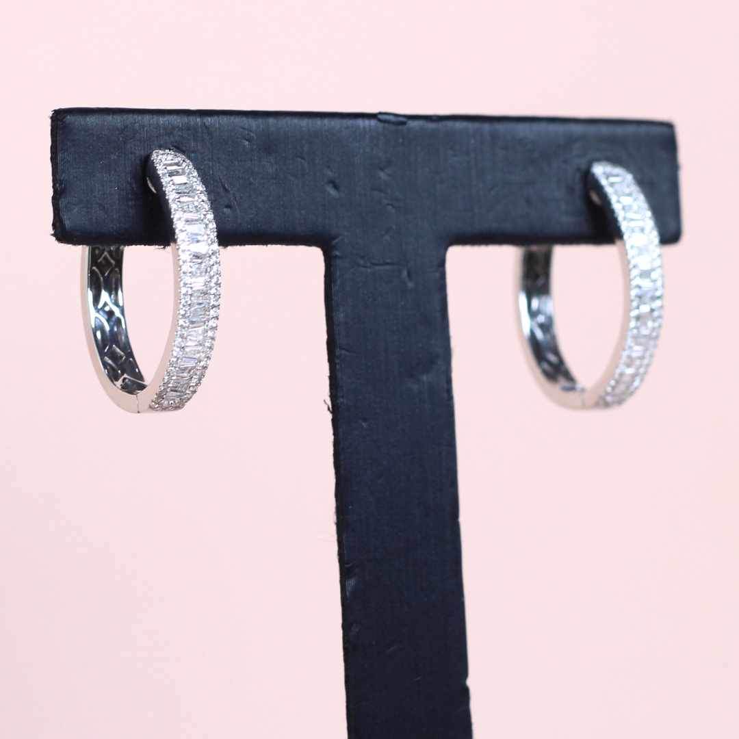 1.03cts Baguette Hoop earrings
