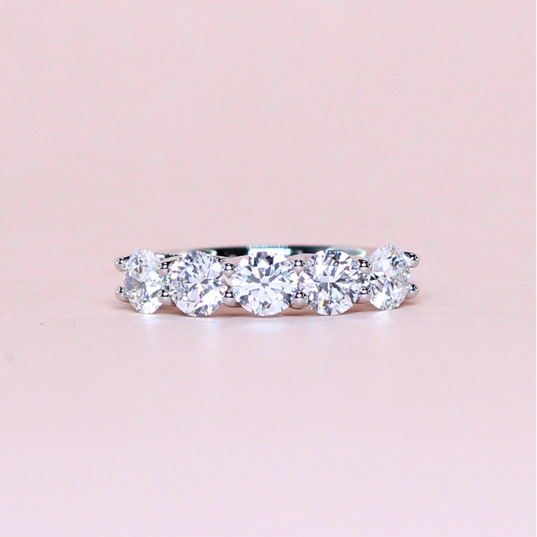 1.50cts 5-stone Round cut Lab-grown ring