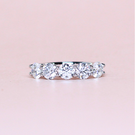 1.50cts 5-stone Round cut Lab-grown ring