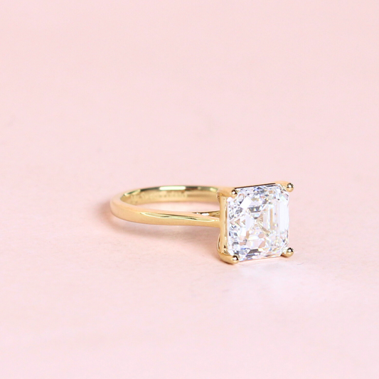 3.58ct Asscher cut lab-grown ring