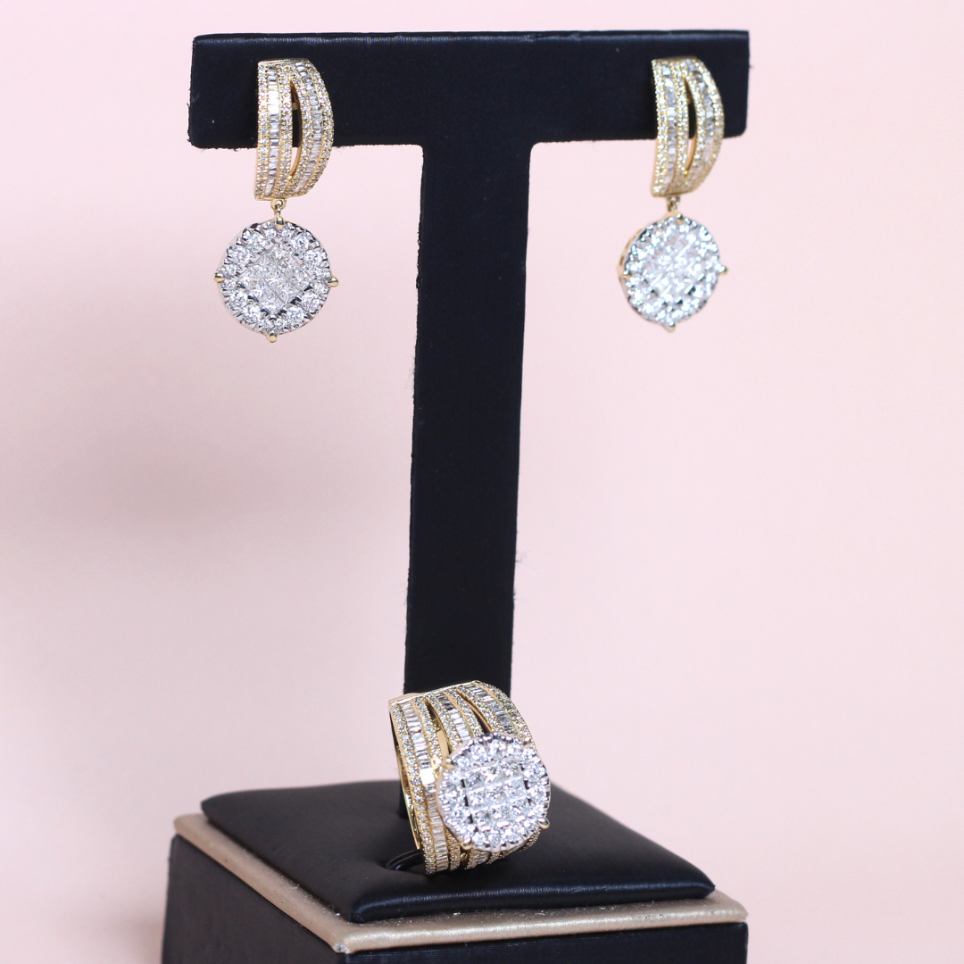 3.65cts Round Illusion Statement set