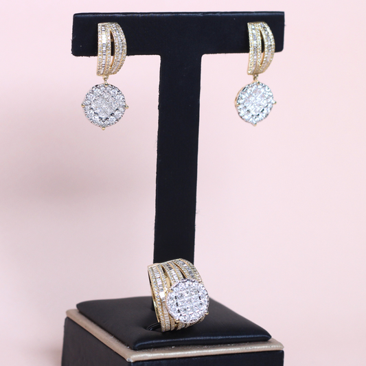 3.65cts Round Illusion Statement set
