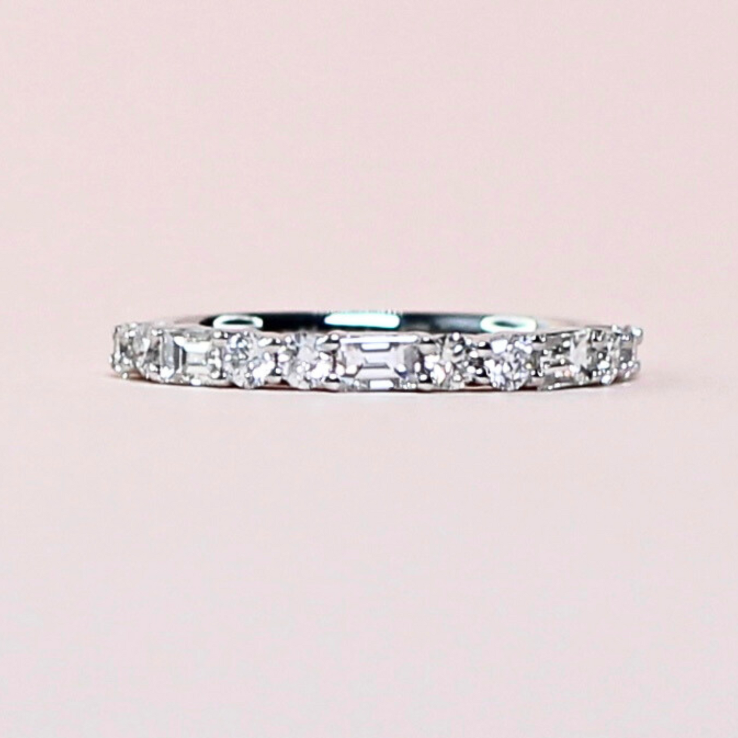 .45cts Baguette and Round cut Half Eternity ring