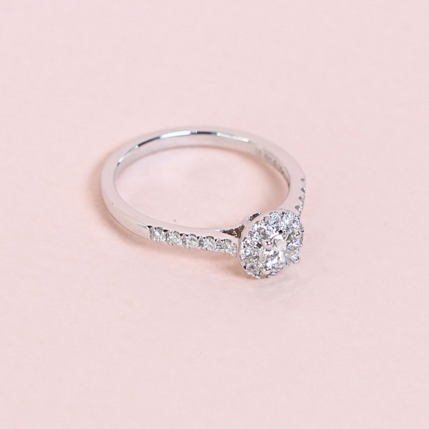 .20ct Round diamond ring with Halo in Pave setting