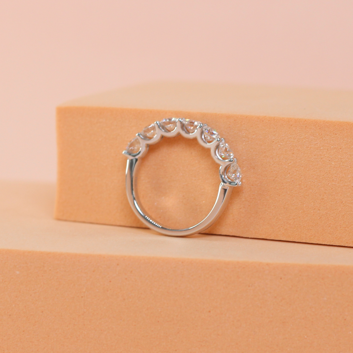 2.10cts 7-stone Round cut Lab-grown Platinum ring