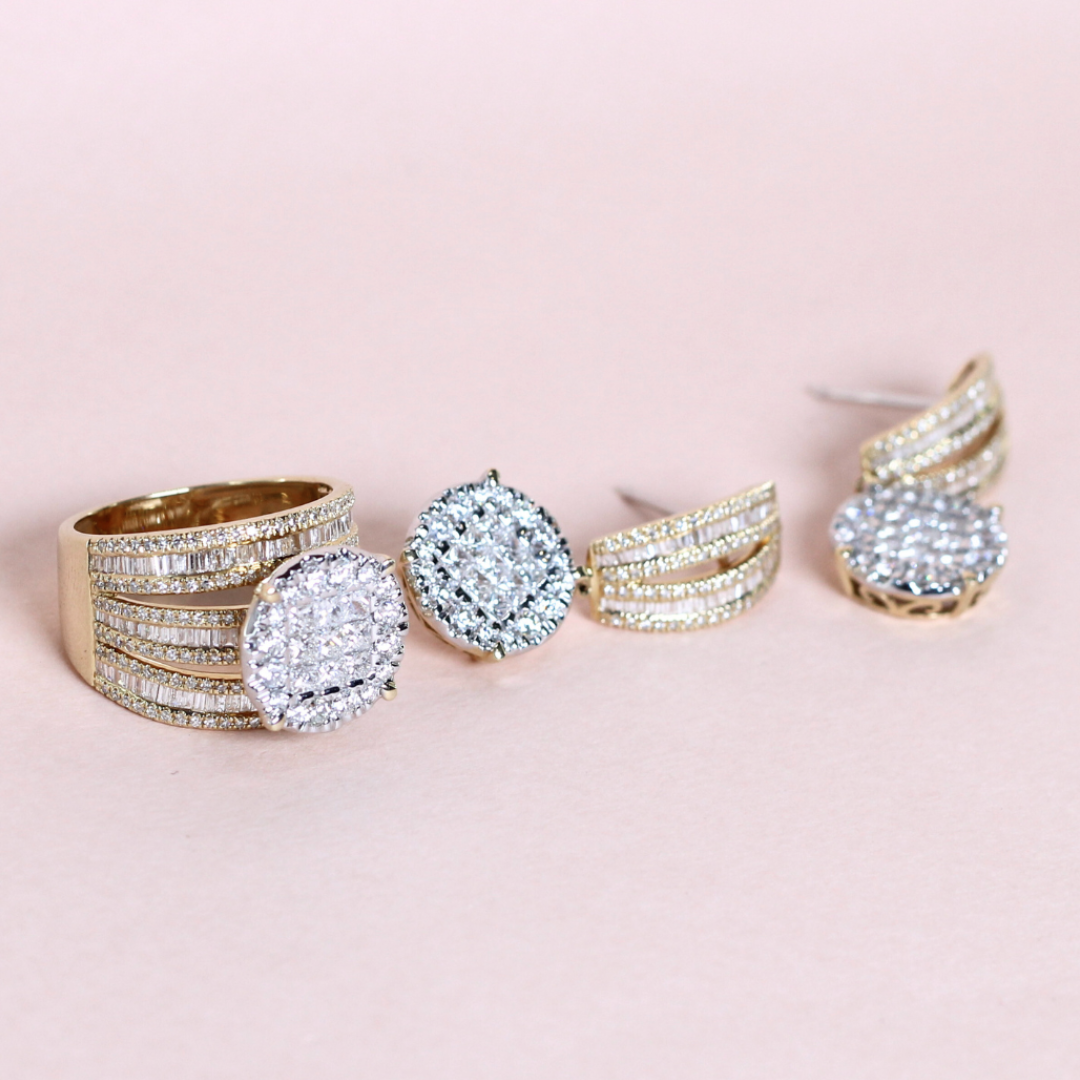 3.65cts Round Illusion Statement set