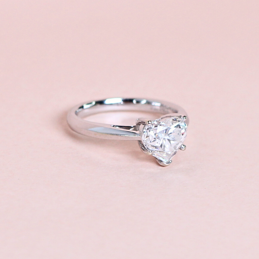 1.50ct Heart cut Solitaire ring