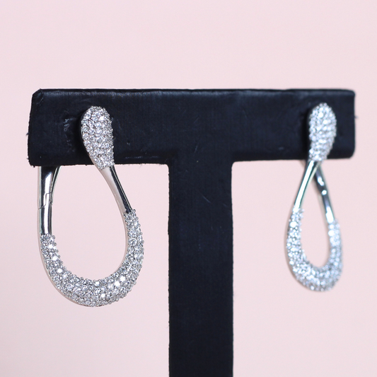 1.605cts Lab-grown Elongated Hoop earrings