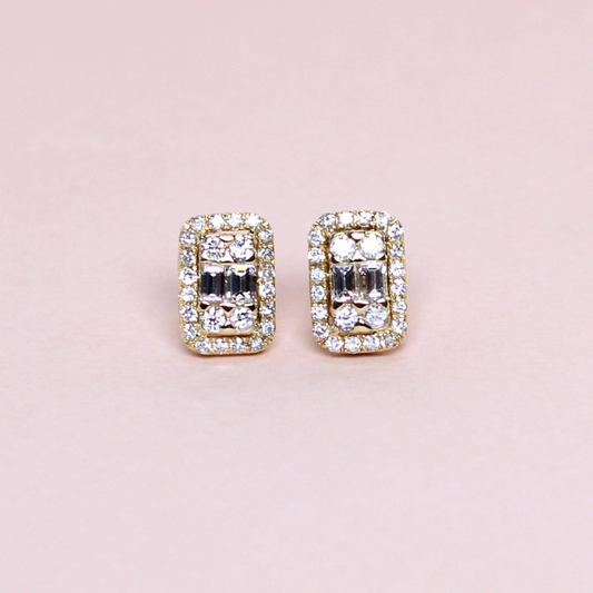 .95cts Emerald Illusion Stud earrings