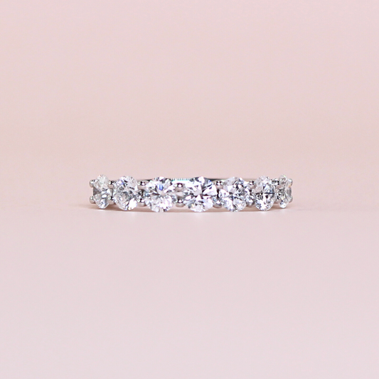 2.10cts 7 stone Lab-grown diamond ring in platinum setting
