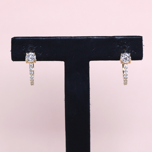 1.57cts Round cut Lab-grown Huggie earrings