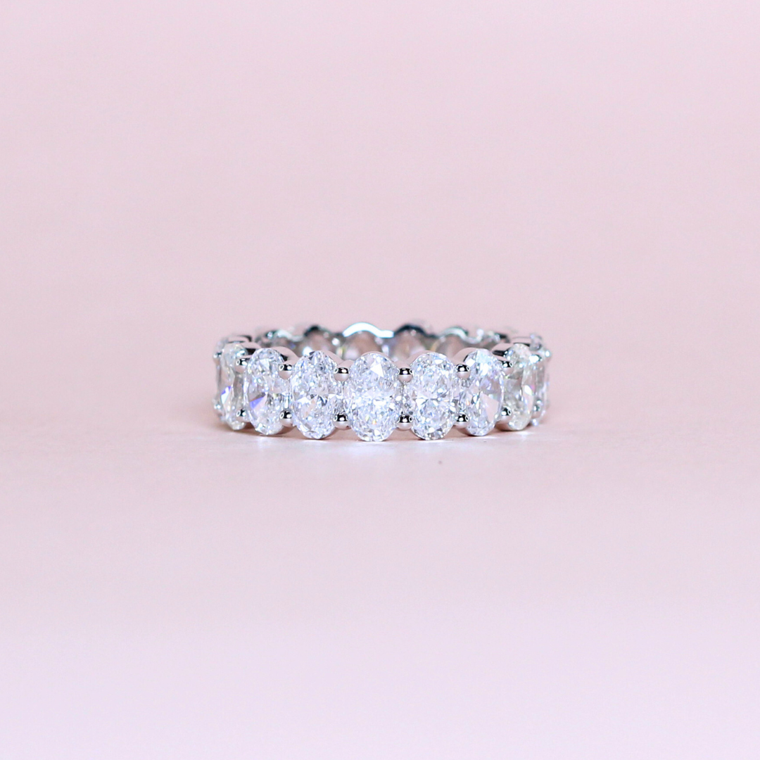 6.75cts Oval cut Lab-grown Full Eternity ring